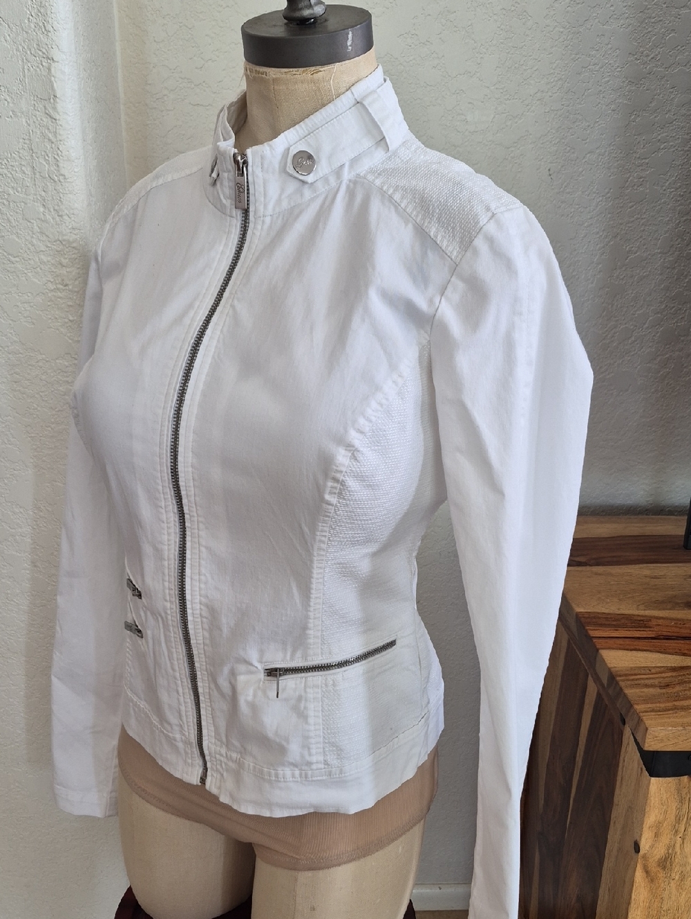 Guess Cotton Zip Up Jacket SZ Small